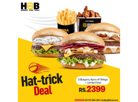 HOB - House Of Burgers Hat Trick Deal For Rs.2399/-
